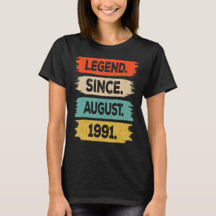 32 Years Old 32nd Birthday Mens Legend Since Augus T-Shirt