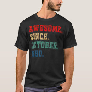 32 Years Old Awesome Since October 1990 32nd Birt T-Shirt