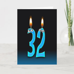 32nd Birthday Candles Card