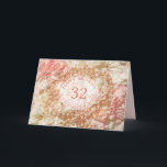 32nd Birthday card for sister, pearls and petals<br><div class="desc">32nd birthday greetings for sister with pearls and petals. A beautiful way to wish your sister a happy birthday. Pink pearls lie an a bed of pink and white petals. A very feminine card for a woman. Celebrate a sister's birthday with petals and pearls. A really elegant card to give...</div>