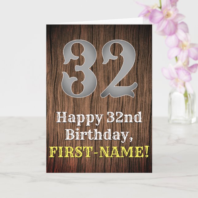32nd Birthday: Country Western Inspired Look, Name Card (Orchid)