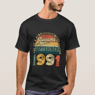 32Nd Birthday Decoration September 1991 Men Women  T-Shirt