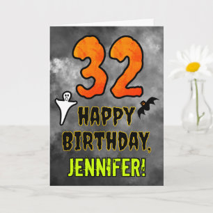 32nd Birthday: Eerie Halloween Theme + Custom Name Card