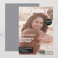 32nd birthday invitations for her Magazine Cover