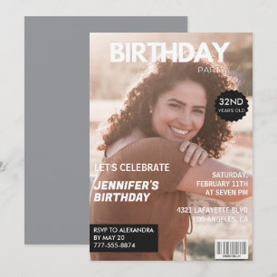 32nd birthday invitations for her Magazine Cover
