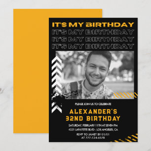 32nd birthday invitations Men Photo Spray paint