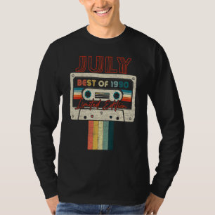 32nd Birthday  July Best Of 1990 Cassette Tape T-Shirt