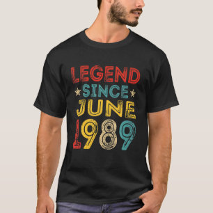 32Nd Birthday Legend Since June 1989 Distressed 32 T-Shirt