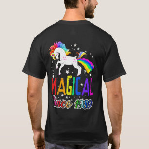 32nd  Birthday Magical Farting Unicorn Rainbow 198 T-Shirt