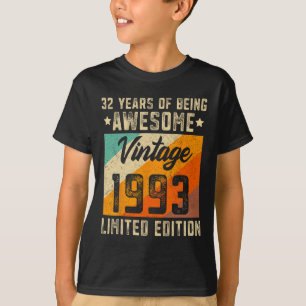 32nd Birthday Men 32 Years Old Women 1993 Limited  T-Shirt