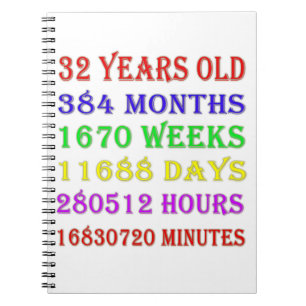 32nd Birthday Milestones Notebook