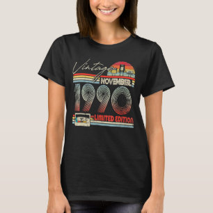 32nd Birthday November 1990 Vintage Cassette T-Shirt