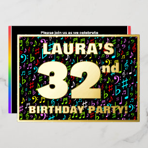 32nd Birthday Party — Fun, Colourful Music Symbols