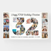 32nd Birthday Party Number 32 Photo Collage