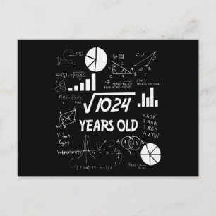 32nd Birthday Square Root Math 32 Years Old Bday Postcard