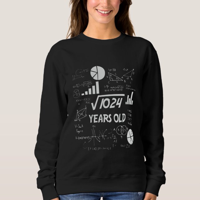 32nd Birthday Square Root Math 32 Years Old Bday Sweatshirt (Front)