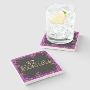 32nd Birthday  Stone Coaster