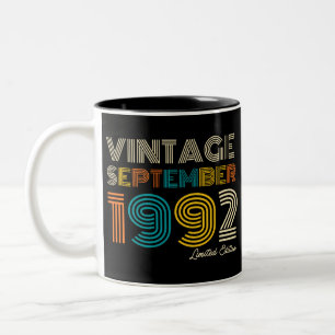 32nd Birthday Vintage September 1992 Limited Edtn. Two-Tone Coffee Mug