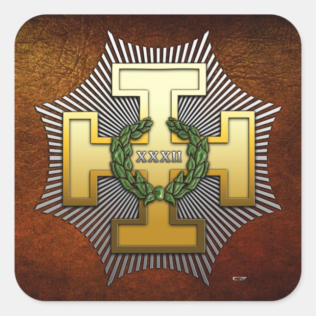 32nd Degree: Master of the Royal Secret Square Sticker (Front)