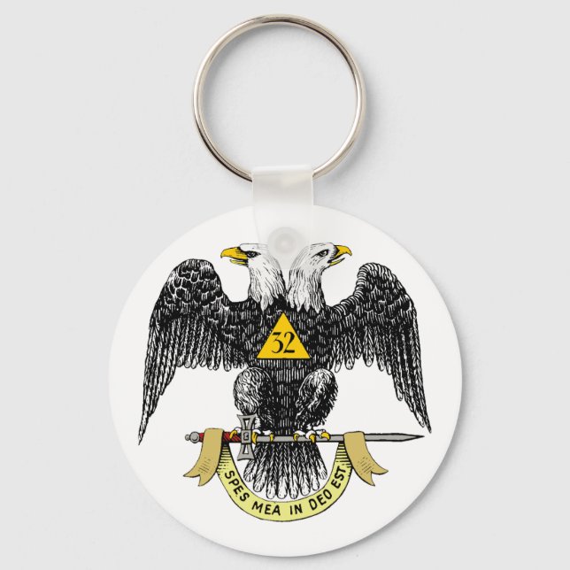 32nd Degree Scottish Rite Black Eagle Key Ring (Front)