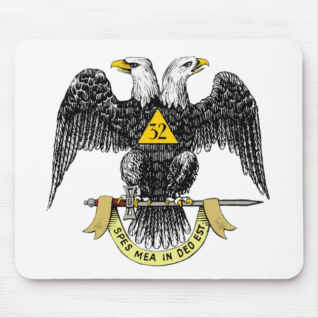 32nd Degree Scottish Rite Black Eagle Mouse Mat (Front)