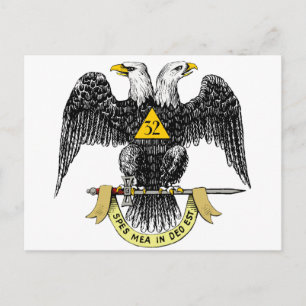 32nd Degree Scottish Rite Black Eagle Postcard