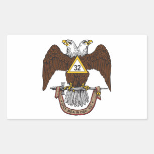 32nd Degree Scottish Rite Brown Eagle Rectangular Sticker