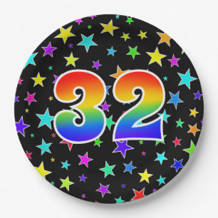32nd Event: Bold, Fun, Colourful Rainbow 32 Paper Plate