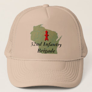 32nd Infantry with Wisconsin Map Trucker Hat