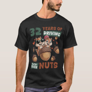 32nd Wedding Anniversary 32 Years Couple Matching  T-Shirt