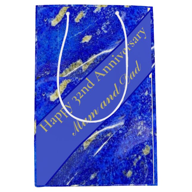 32nd Wedding Anniversary editable  Medium Gift Bag (Front)