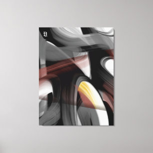 32x42" Trend Abstract Art Black White Powdery  Canvas Print