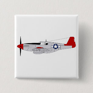 332nd Fighter Group - Redtails - Tuskegee Airmen 15 Cm Square Badge