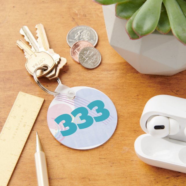 333 Angel Number Guidance Support Manifestation Key Ring (Desk)
