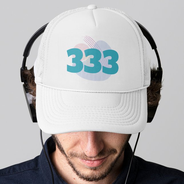333 Angel Number Guidance Support Manifestation Trucker Hat (333 Angel Numbers Divine Guidance Manifestation Affirmation Cap Hat)
