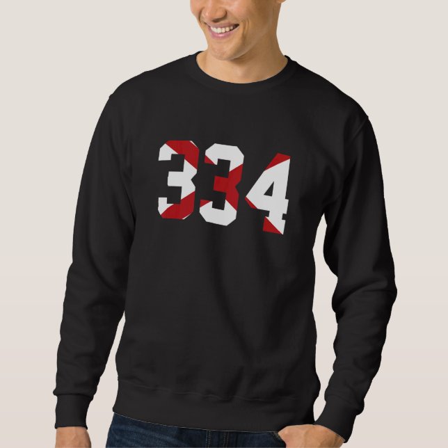 334 Area Code Alabama Flag Montgomery Auburn Opeli Sweatshirt (Front)