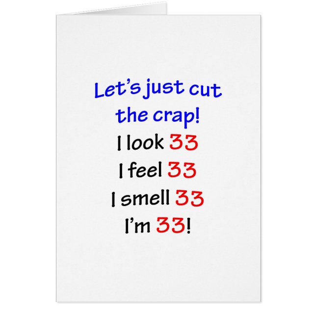 33  Let's cut the crap (Front)
