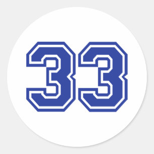 33 - number classic round sticker