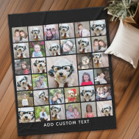 33 Photo Collage Modern Square Layout Black Faux