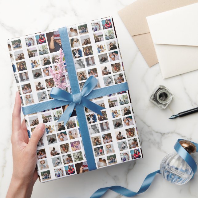 33 Photo Personalised Custom Made Collage Wrapping Paper (Gifting)
