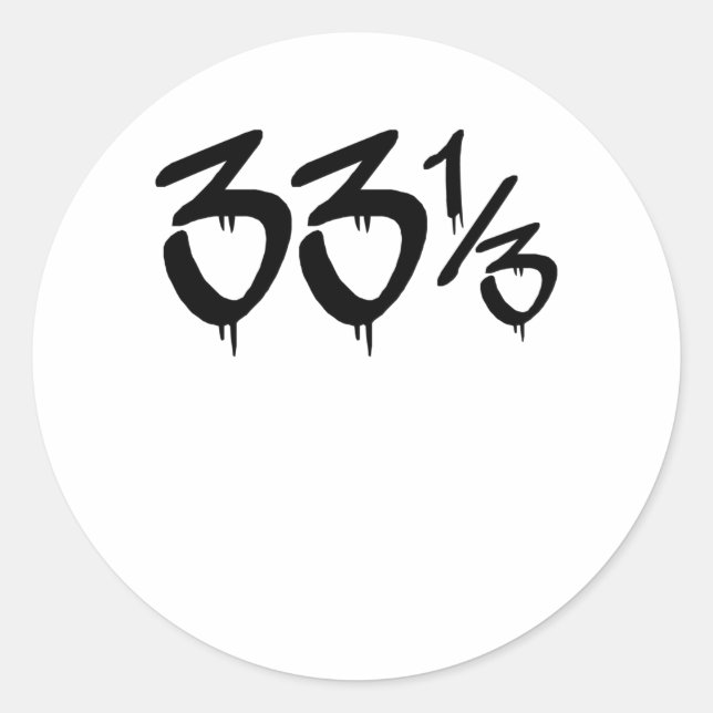 33 RPM Hip Hop Vinyl Fan Gift Classic Round Sticker (Front)