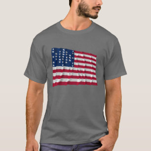 33-star flag, Fort Sumter storm pattern T-Shirt