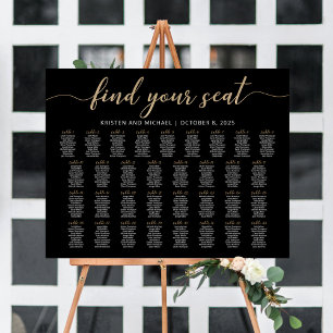 33 Tables Find Your Seat Black Seating Chart Plan