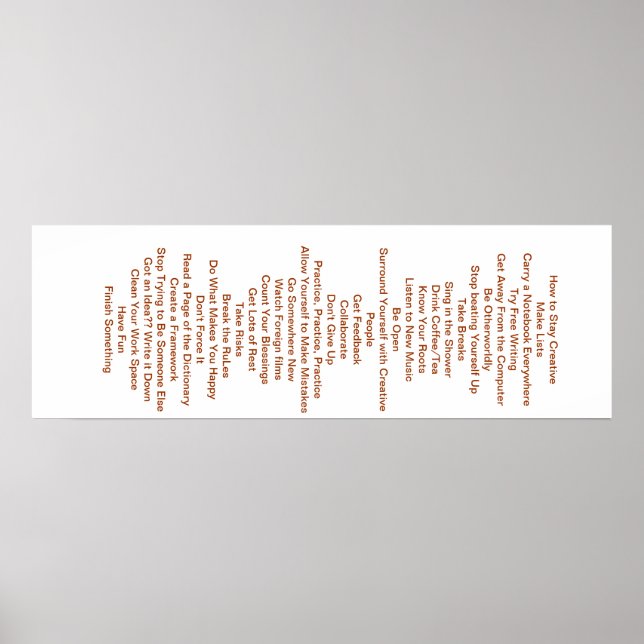 33 Ways To Stay Creative Poster (Front)