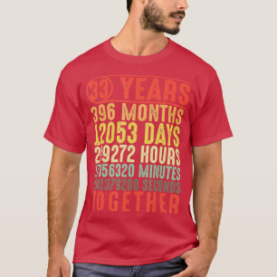 33 Year 33rd Wedding Anniversary Gifts for Her Him T-Shirt