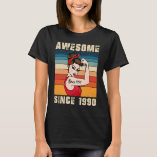 33 Year Old Awesome Since 1990 33rd Birthday  Wome T-Shirt