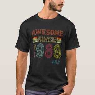 33 Year Old Awesome Since July 1989 33rd Birthday  T-Shirt