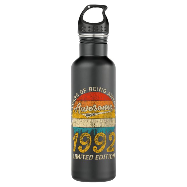 33 Year Old Bday Retro Awesome 33rd Birthday Gift 710 Ml Water Bottle (Front)