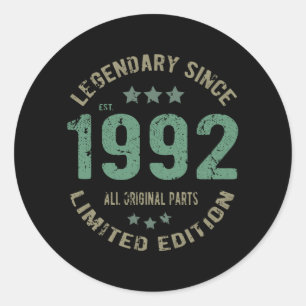 33 Year Old Birthday Legend 33rd Birthday Gift Classic Round Sticker