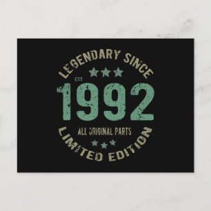 33 Year Old Birthday Legend 33rd Birthday Gift Postcard